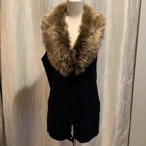 Ralph Lauren Sport Sweaters - Black Merino Wool sweater with Angora Rabbit Fur Ralph Lauren Sport Sweaters - Black Merino Wool sweater with Angora Rabbit Fur